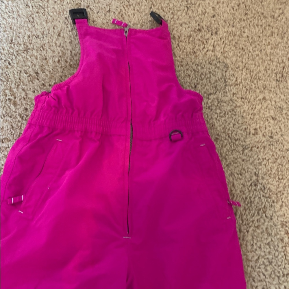 Lands End Pink Snow Bib Pants like new